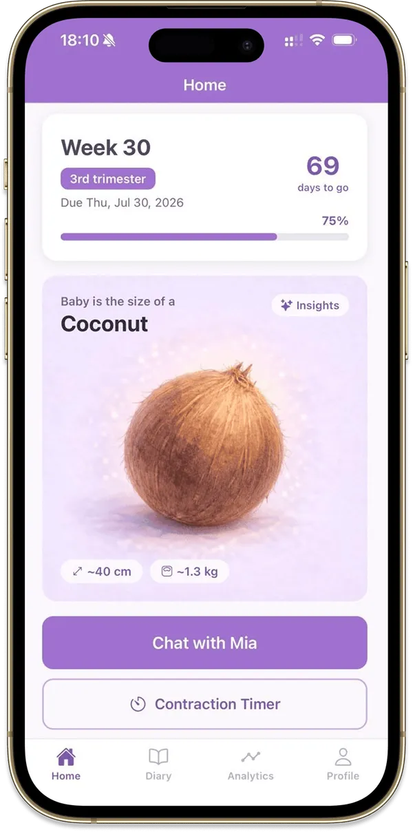 Mamalytics chat screen on iPhone